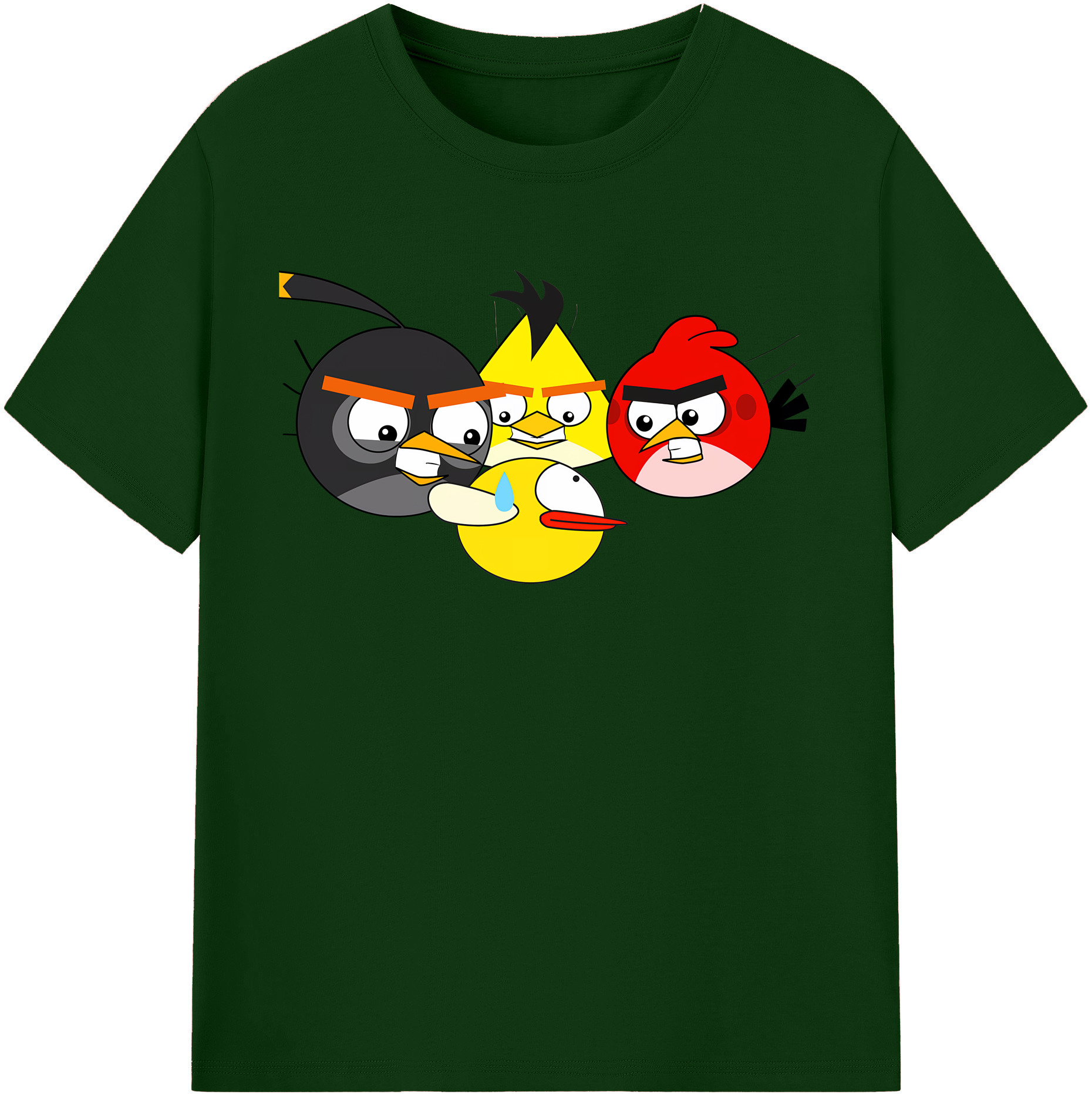 （画像用） Angry Birds アングリーバード 綿100％半袖Tシャツ（フロントプリント）
